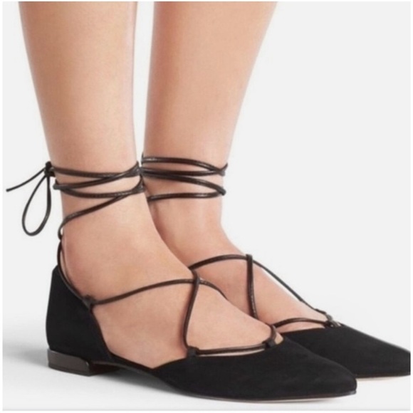 Stuart Weitzman Black Gilligan Suede Lace Up
Pointed Toe Flat size 9 - Picture 7 of 7